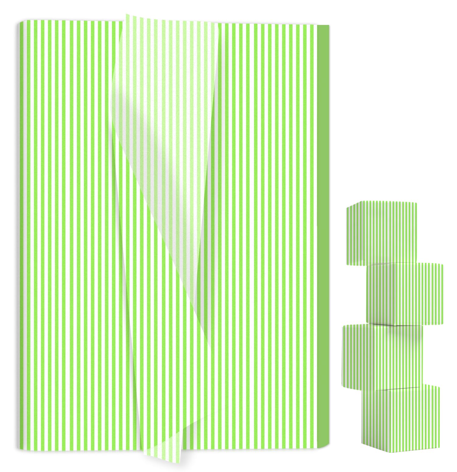AVXINSOK 100 Sheets Lime Green Striped Tissue Paper 14 x 20 Inches Lime Green and White Striped Gift Wrapping Tissue Paper for Gift Bags Wedding Birthday Party Packaging Crafts