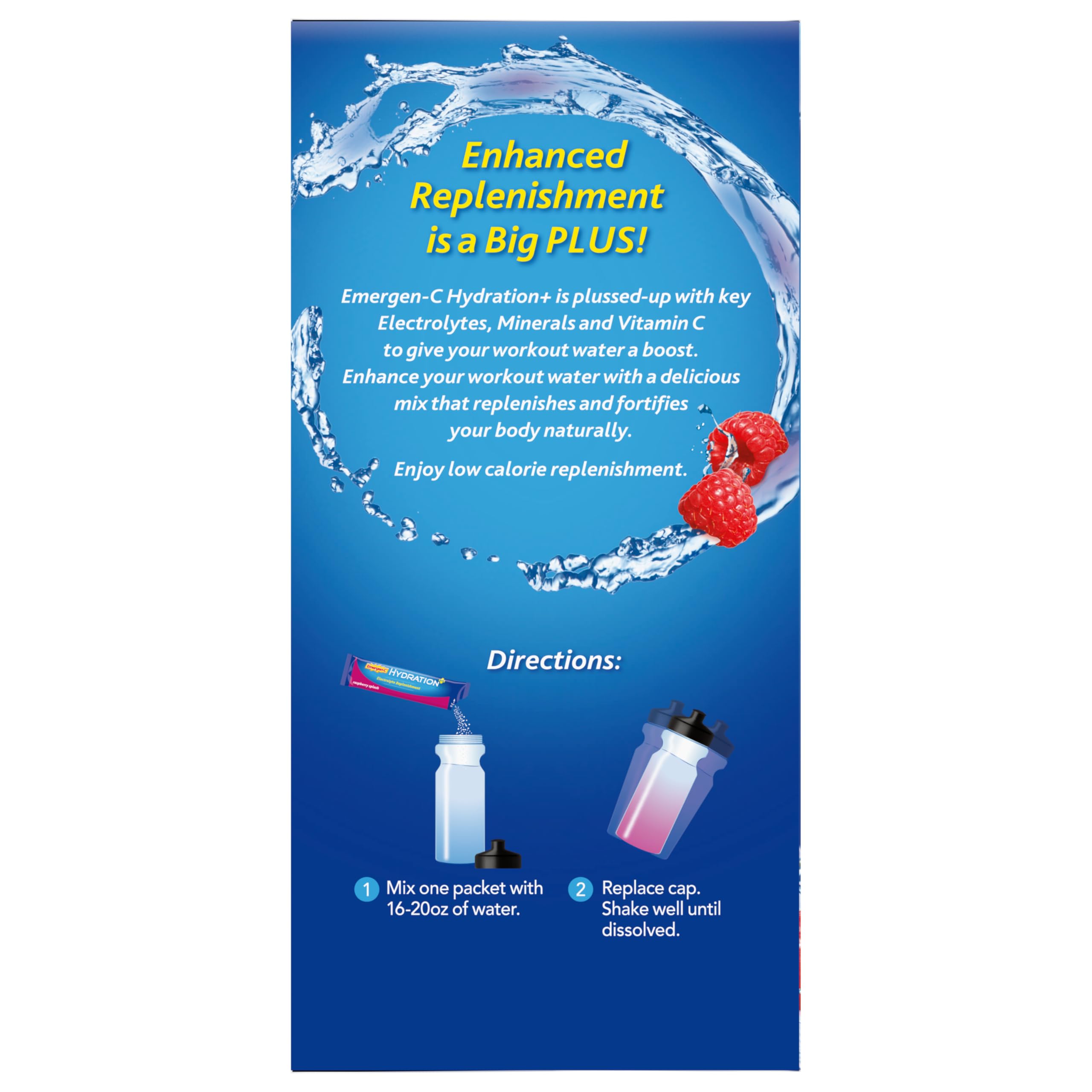 Emergen-C Hydration+ Vitamin C Sports Drink Mix, Raspberry, 18 Packets — Amazon image 13
