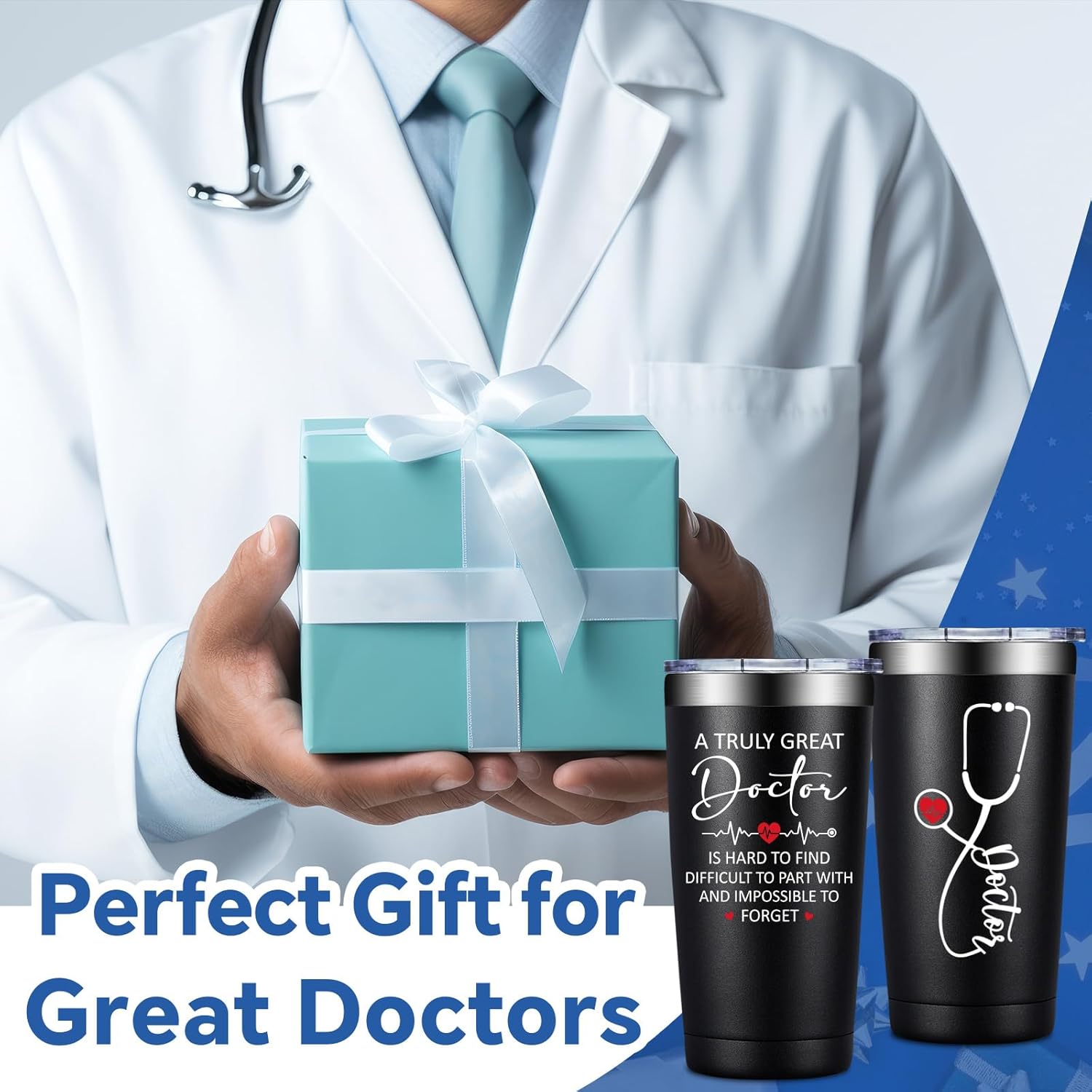 Doctor Gifts for Men – Doctor Appreciation Gift – Doctors Day, Graduation Gifts for Doctors, Physician, Dr – 20oz Insulated Tumbler