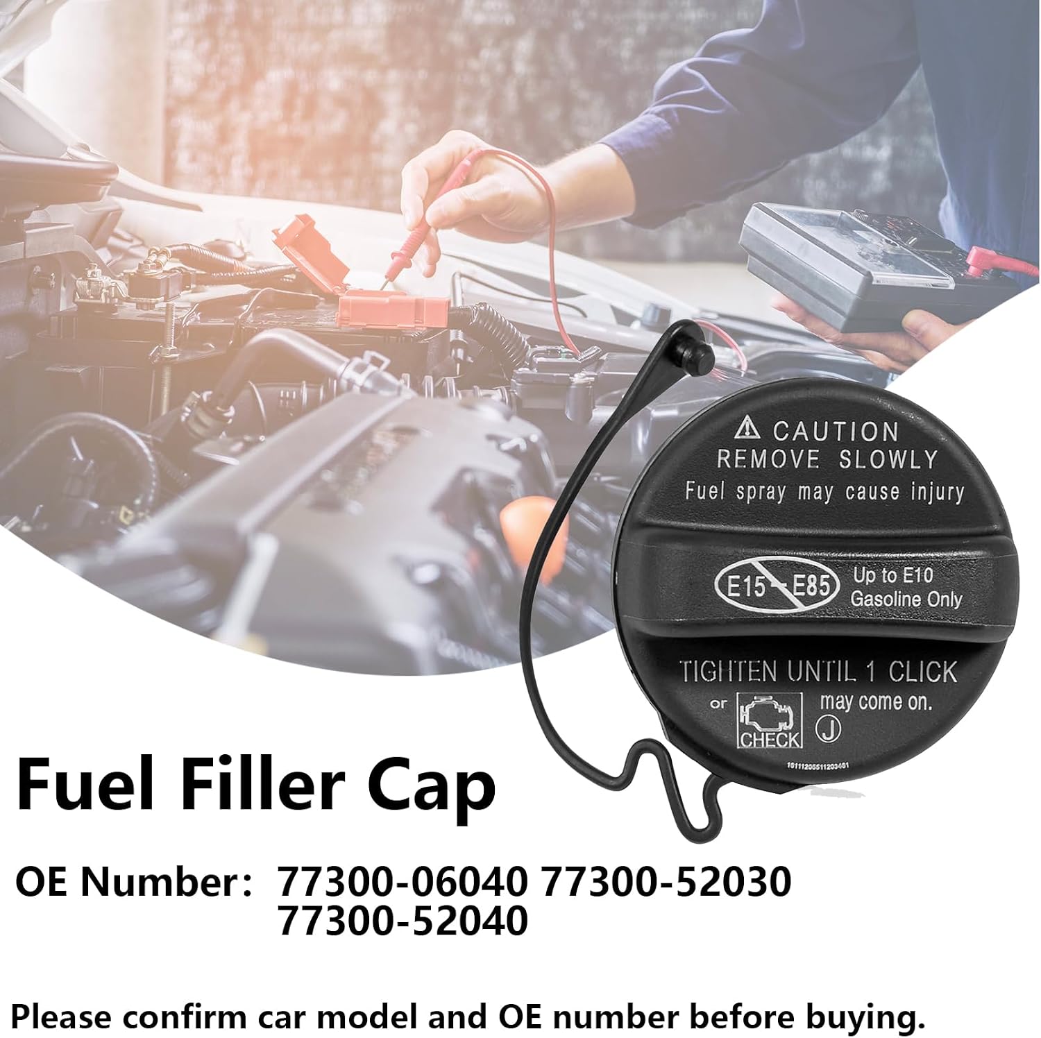 Fuel Tank Cap Filler Cap Fuel Cap for Toyota 4Runner Avalon Camry Corolla FJ Cruiser Highlander Land Cruiser RAV4 Sequoia Sienna Solara Tacoma 77300-06040 77300-52030 77300-52040