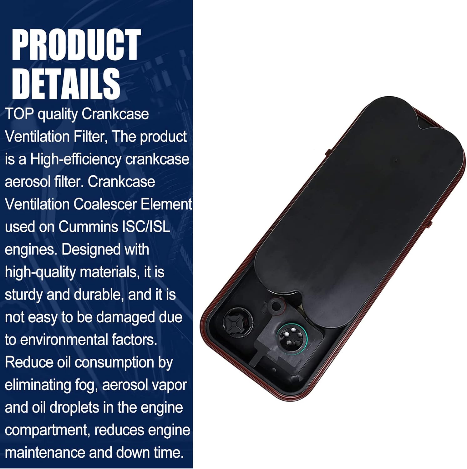 Crankcase Ventilation Filter Fit for 2008-2010 Acterra, 2008-2010 L7500, 2009-2010 L8500, 2008 LT7500 Replaces 904-7902 5263190 CV50628