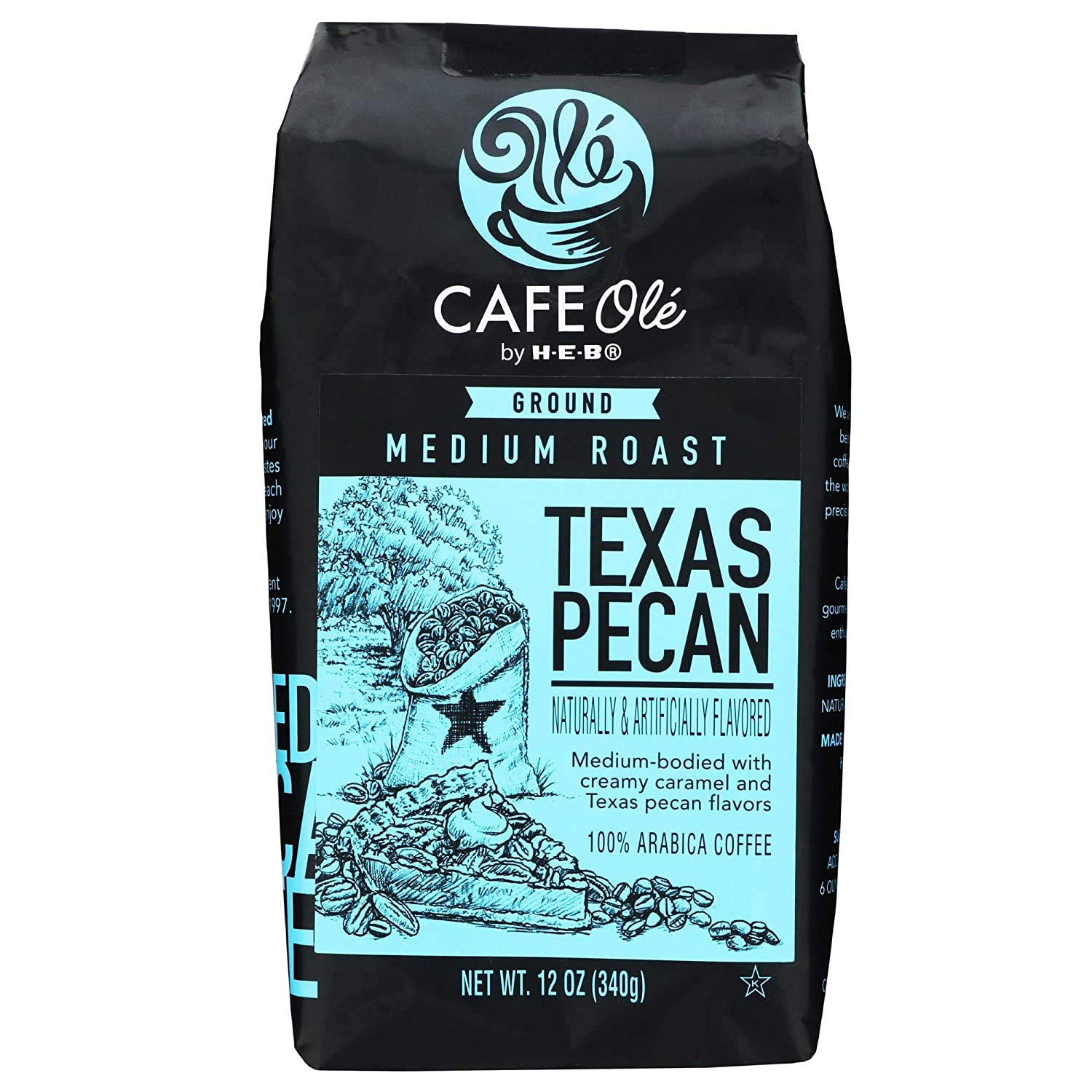 Roasting Plant Cafe Ole Texas Pecan Ground Coffee 12oz pack of 1 (12 Ounce (Pack of 3))