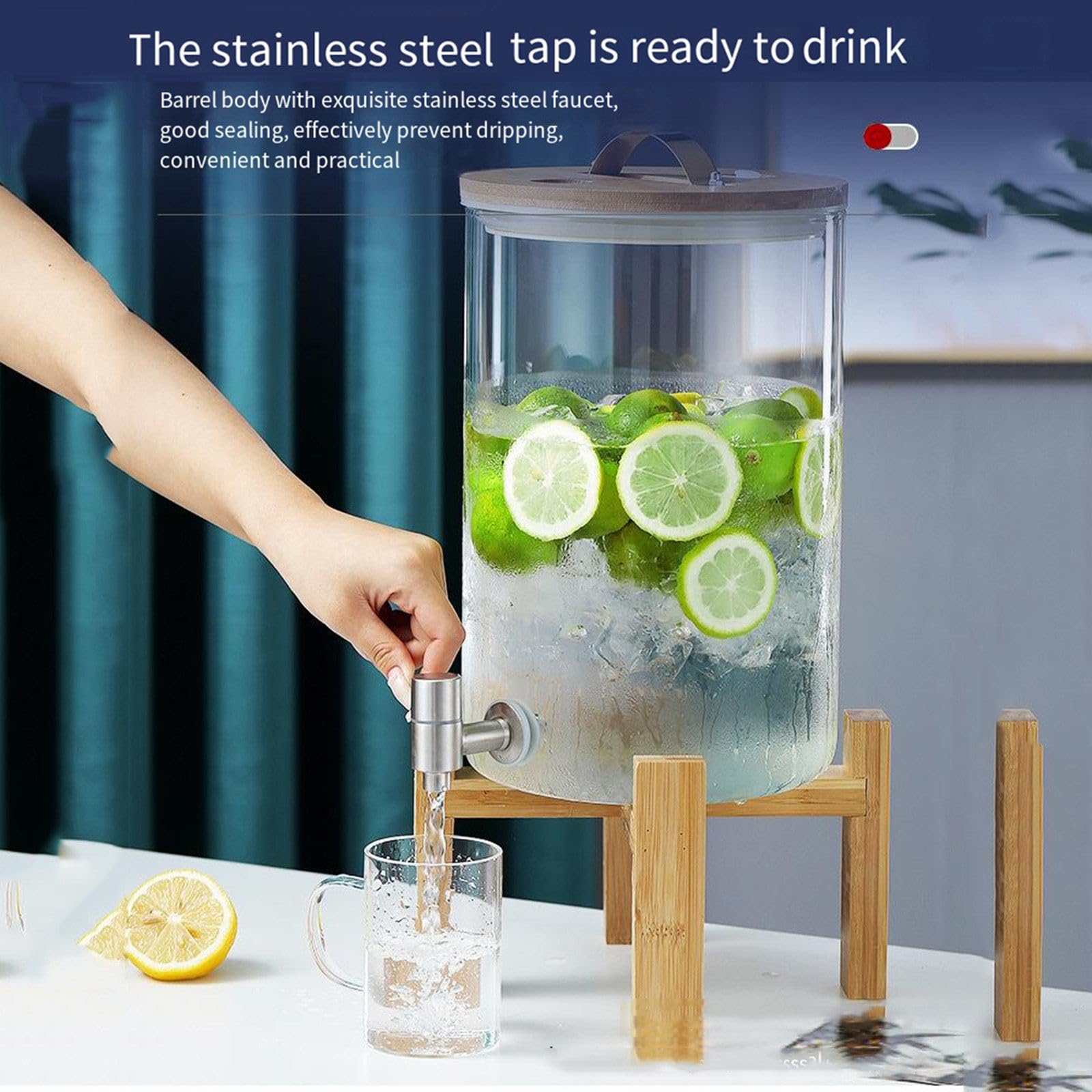 Dispensador de bebidas de gran capacidad para uso doméstico, ideal para bebidas refrigeradas, limonada y más