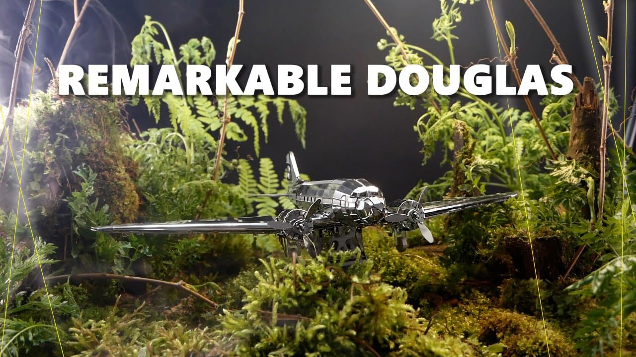METAL-TIME REMARKABLE DOUGLAS, Douglas DC-3 Model, 3D Metal Airplane Model Mechanical Building Kit - Image 3