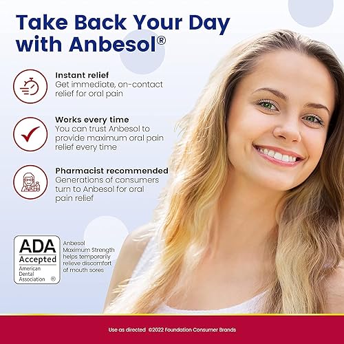 Miniatura 3 de Anbesol Gel instantáneo para aliviar el dolor, máxima fuerza, 0.33 onzas, paquete de 5