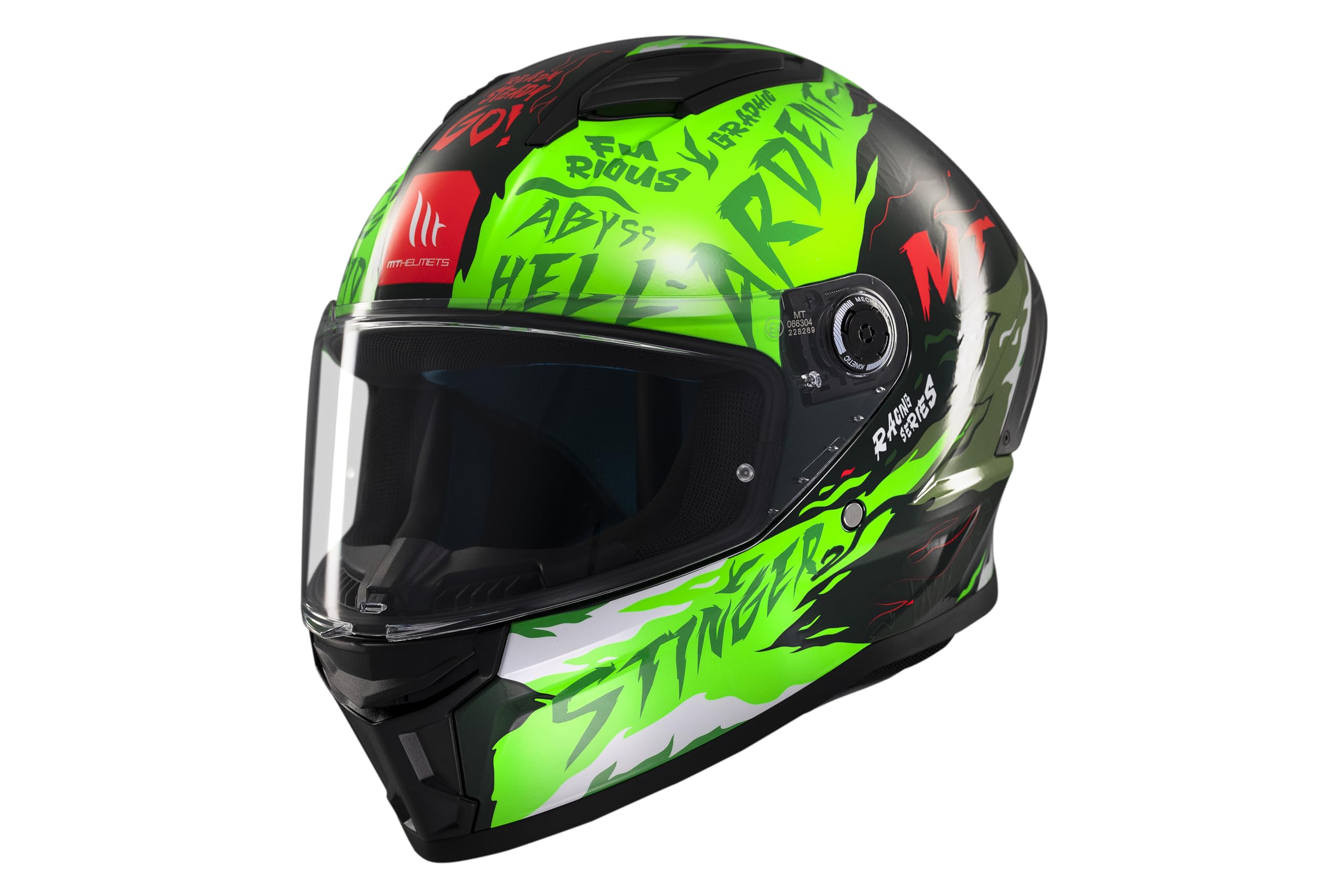MT Helmets Stinger 2 – Casco Moto Integral Deportivo con Pantalla Antivaho Compatible con Pinlock, Visor Solar Full Vision, Interior Lavable y Calota HIRP | Homologado ECE 22.06 & DOT