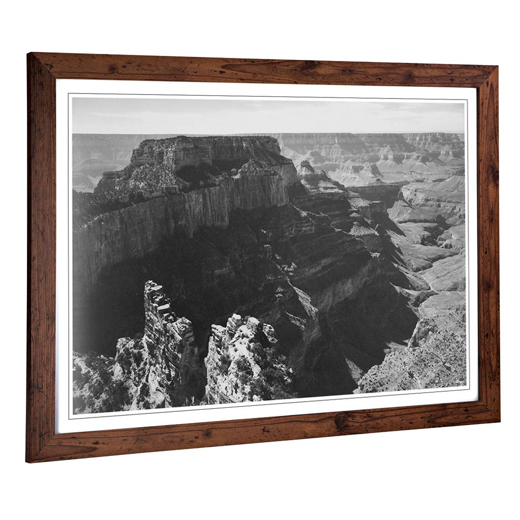 Big Box Art Framed Print of Ansel Adams Grand Canyon Design | Wall Art Picture | Home Decor for Kitchen, Living, Dining Room, Bedroom, Hallway, Office, Walnut, A2 / 24.5x18 Inch / 62x45cm