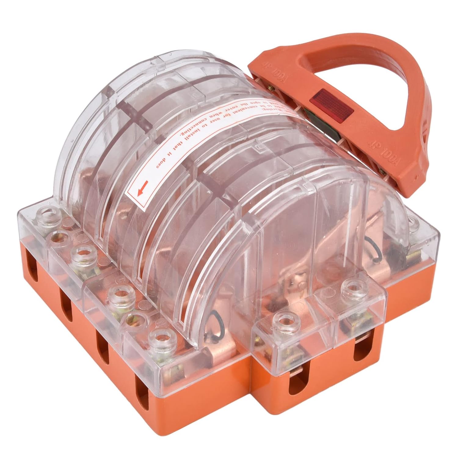 Disconnect Knife Switch AC380V 100A, Pole Safety Switch 4, Double Throw Power Breaker, Transparent Knife for Fail Circuit Breakers, Backup Generator Switches, Power