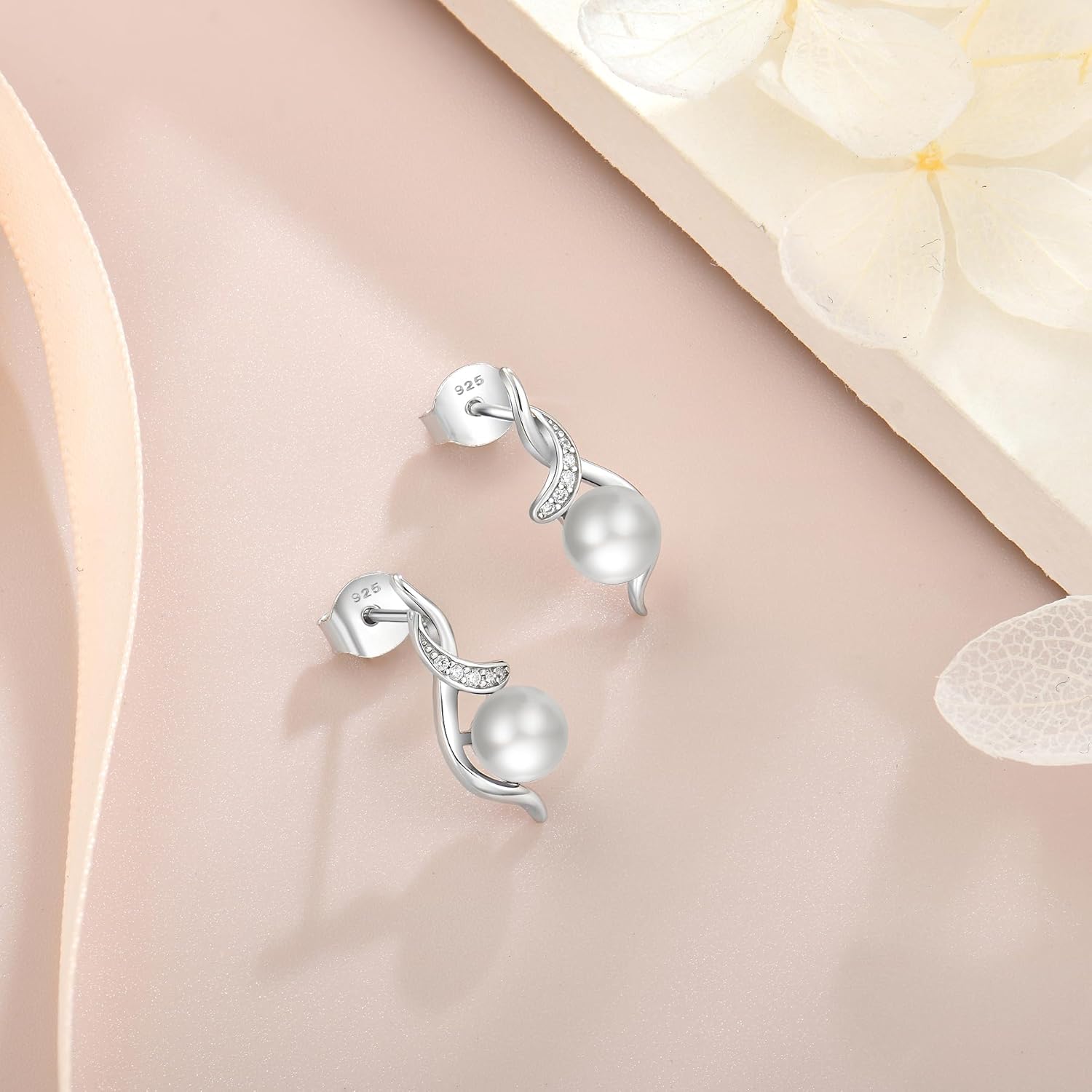 Pearl Dangle Drop Earrings for Women 925 Sterling Silver Stud Earring Freshwater Cultured Pearls Jewelry Gifts - Image 4