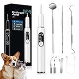 Jellytree Dog Plaque and Tartar Remover,Dogs Teeth Cleaning Kit with Led Light,5 Modes Dog Tooth Plaque Remover,Tooth Cleaner for Dogs and Cats,Low Noise Tartar Remover for Teeth,