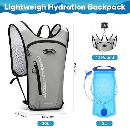 Miniatura 4 de Maelstrom Running Hydration Vest, Hiking Backpack with 2L Water Bladder for Cycling Rave for Men Women