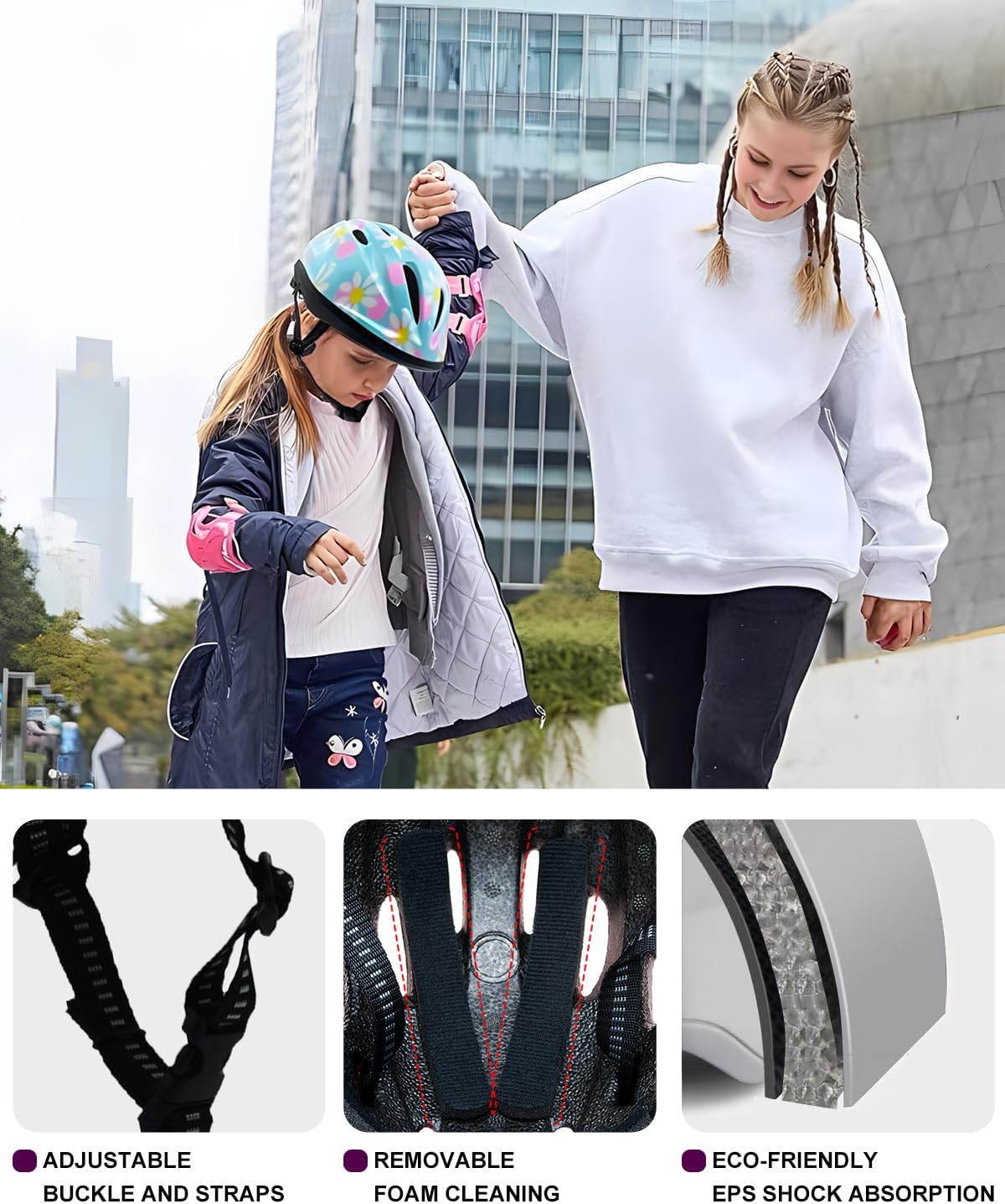 Girl Helmet for Bike,Kids Bike Pink Helmet for Girls Approximately Ages 3-10 Years Adjuastable and Multi-Sport, from Toddler to Kids CPSC Certicated