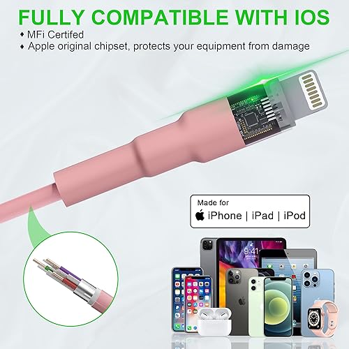 Miniatura 6 de Cable Lightning en espiral para iPhone certificado MFi, cable Apple CarPlay con sincronización de datos, cable de carga corto para iPhone en espiral