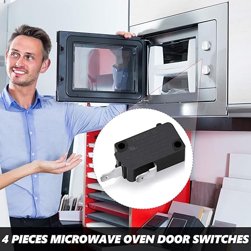 Miniatura 6 de 4 interruptores de puerta de horno de microondas KW3AT-16 piezas de repuesto compatibles con SZM-V16-FD-63 SZM-V16-FA-63 3B73362F PS3522738 16 A y