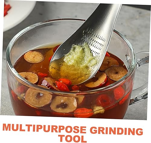 Miniatura 8 de DOITOOL Cuchara ralladora de jengibre, 2 piezas de acero inoxidable, trituradora de ajo, mini rallador de alimentos multifuncional para frutas de