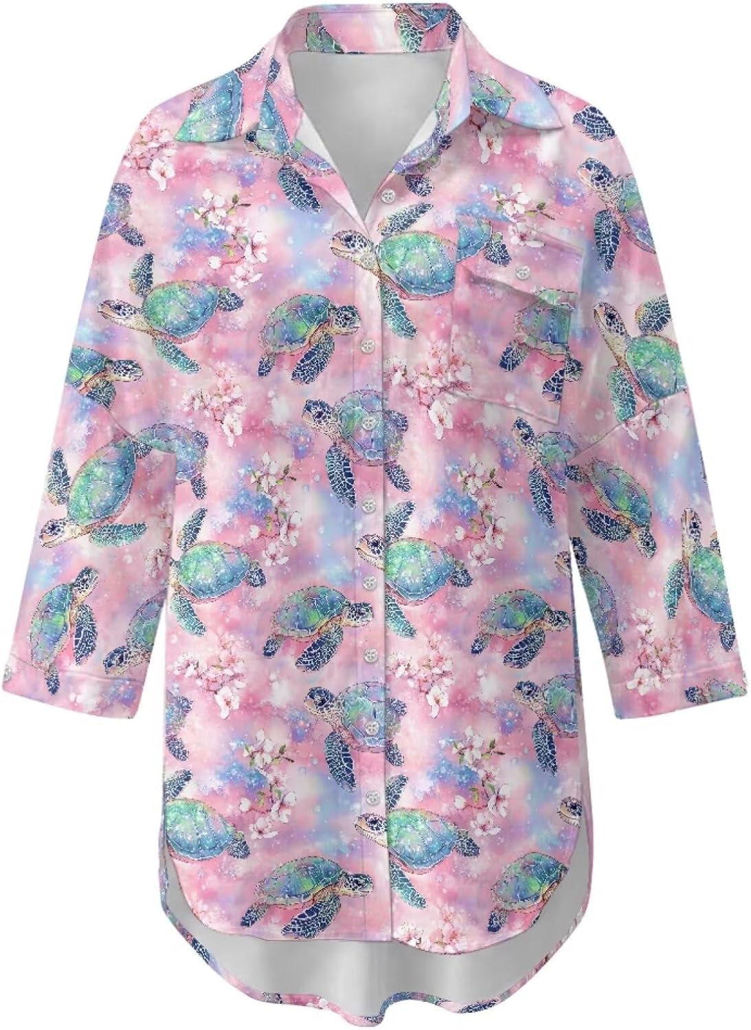 Swim Cover Up for Women T-Shirt Dress with Pocket Beach Button Up Shirt Women Bathing Suit Cover Up Shirt
