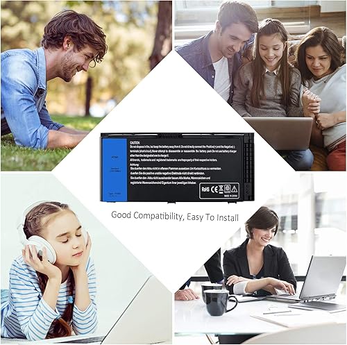 Miniatura 8 de SOLICE Nueva batería para portátil M4800 M6800 FV993 compatible con Dell Precision M4600 M4700 M6700 M6600 Series, compatible con portátiles FJJ4W