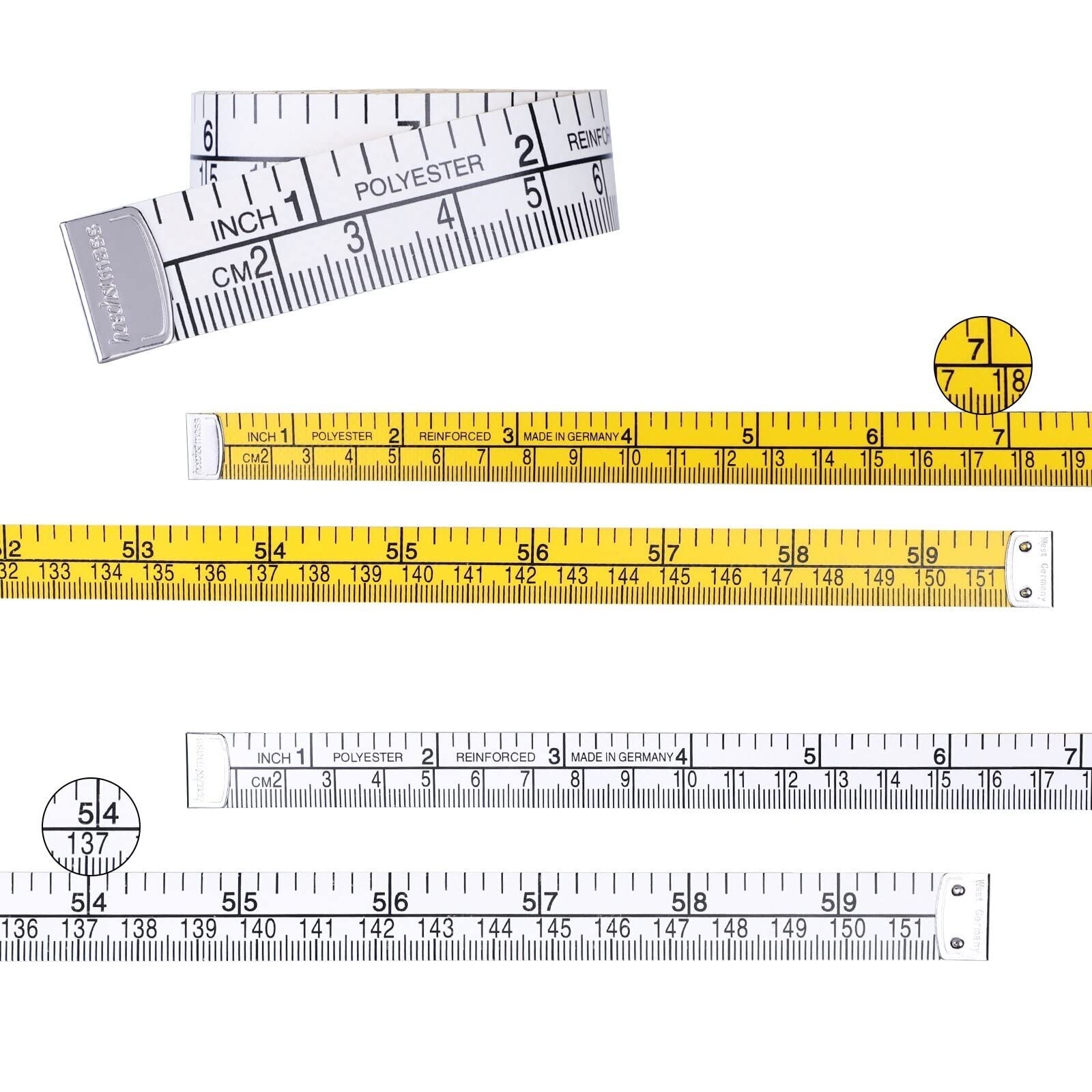 Maßbänder, Körpermaßband Nähen Schneider Maßband cm Meter Nähen Maßband Weiche zufällige Farbe (Color : Giallo)