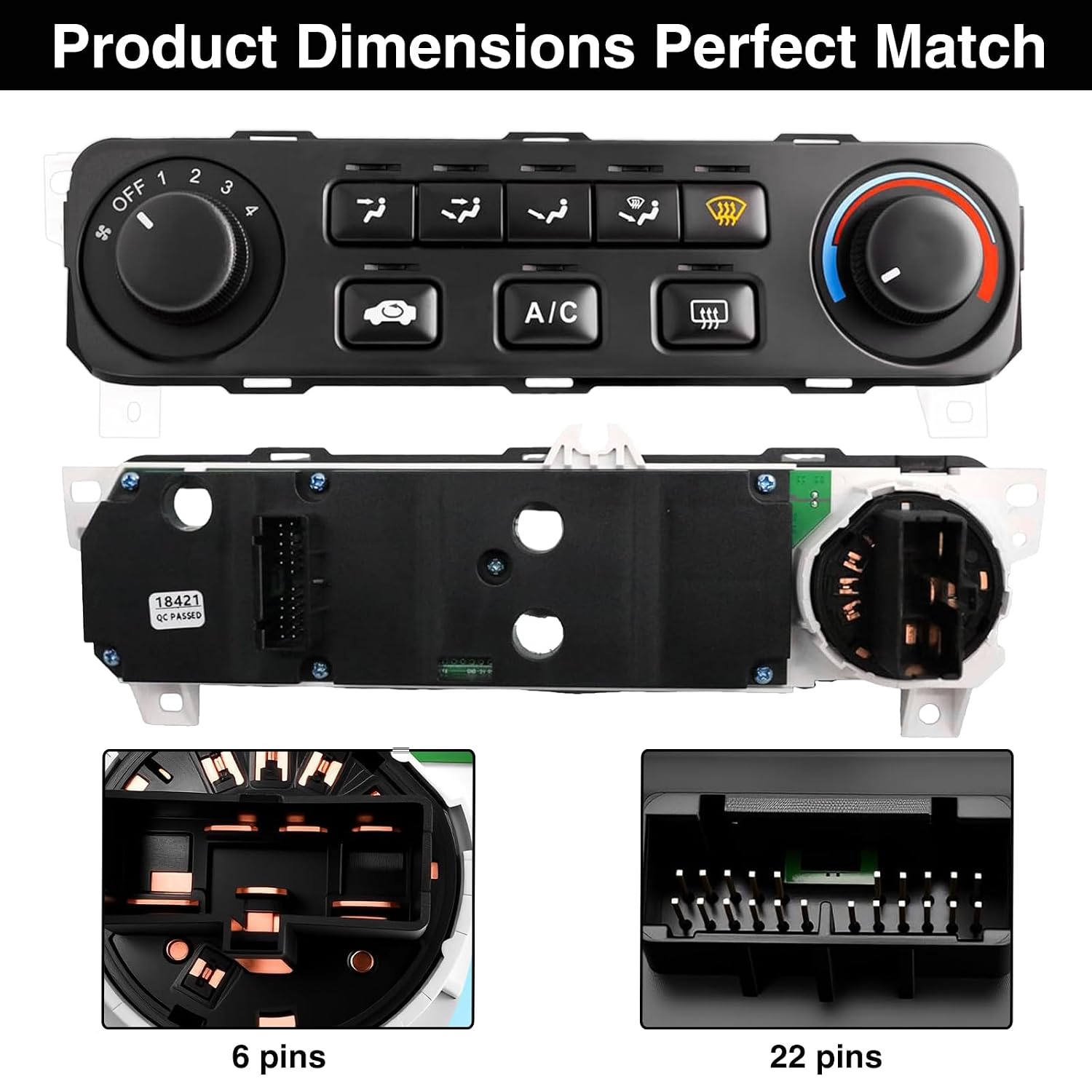 79600-S84-A21ZA A/C Heater Climate Control Module Compatible with Honda Accord 2001 2002 2.3L L4/3.0L V6 Replace# 79600S84A21ZA