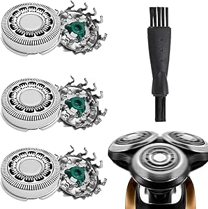 Lot De 3 Têtes De Rechange SH90/72 Compatibles Philips Série 9000 - Neuf - Argent