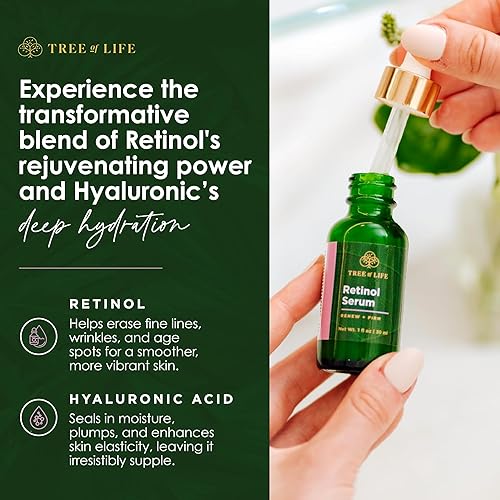 Miniatura 5 de Tree of Life Beauty Set de cuidado de la piel facial, iluminador, reafirmante, hidratante, cara seca, probado por dermatólogos, suero de retinol