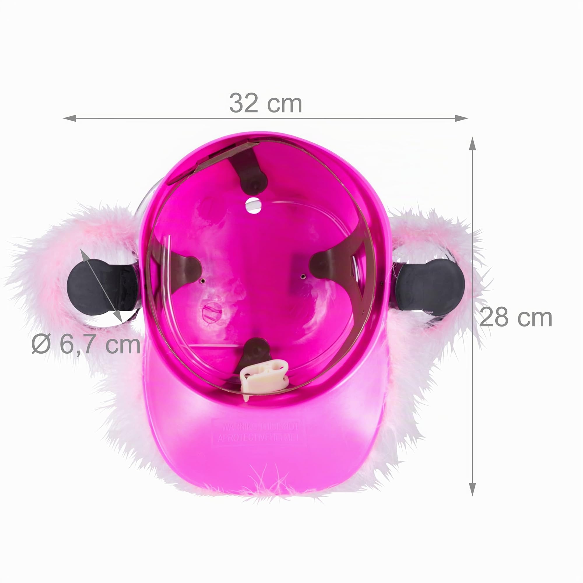 Relaxdays Cappello Porta Bibite Fucsia, Elmetto con Cannuccia, 2 Lattine di Birra, per Feste a Tema, con Piume Rosa