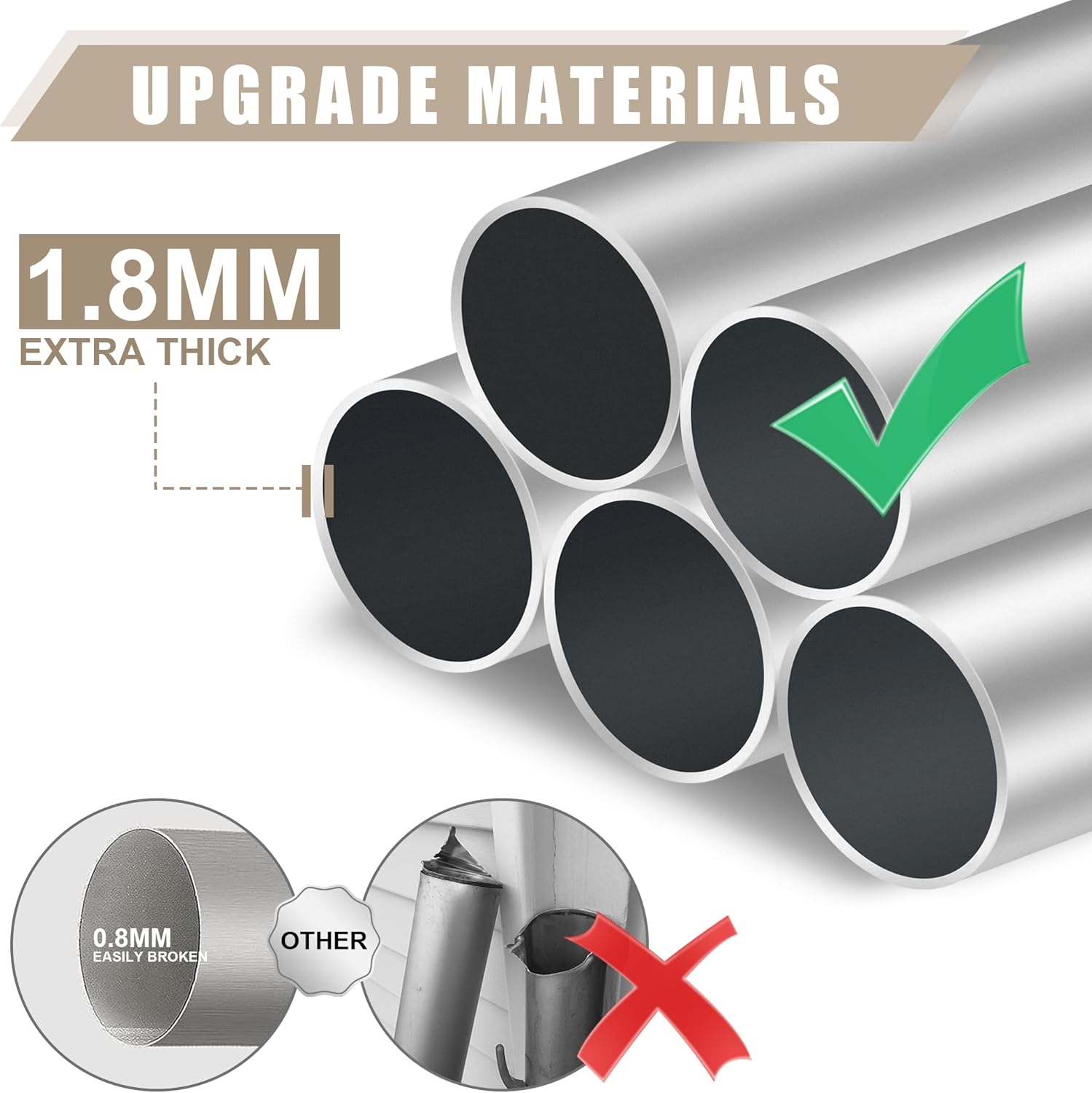 Flag Poles for Outside House Inground - 25Ft Super Thick Flag Pole Kit - Heavy Duty Flagpole - Outdoor Sectional Flagpoles for Yard, Residential, and Commercial,Silver