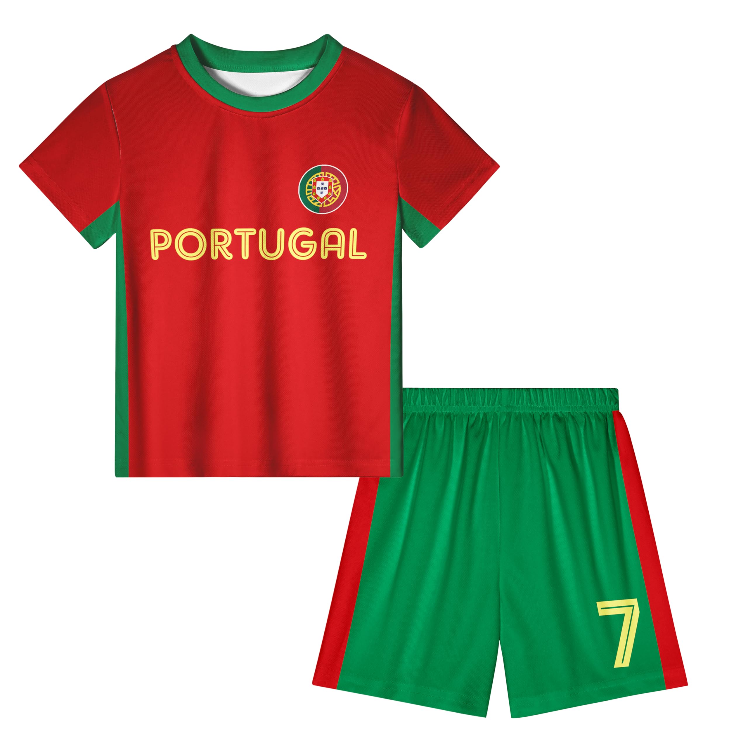 CUWAFootball Shirt Set Boys Football Kits Trainning Tshirt Kids Soccer Jersey Football Gift for Boys 3-12 Years