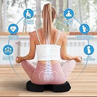 Vista 4 de TushGuard - Cojín para asiento de oficina/coche, almohadilla antideslizante para silla para aliviar el dolor de ciática, coxis y espalda, almohada