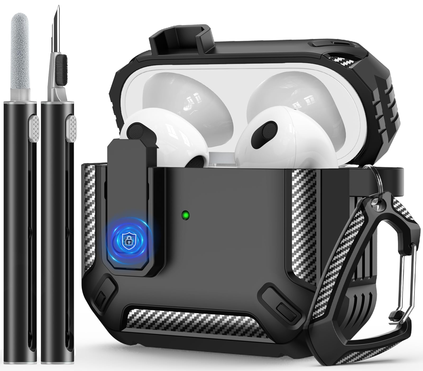 airpods 第3世代 カーボン ケース AirPods 第3世代用 PUカーボンケース カラビナ付 - 株式会社