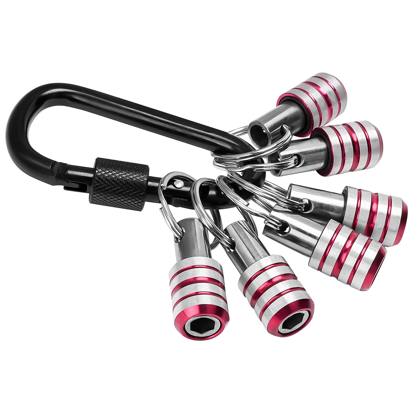 LUEXBOX 1/4 Inch Bit Holder Keychain, Hex Screwdriver Bits Holder Extension Bar, Quick Change Screw Bit Holder for Most Electric, Hand-held