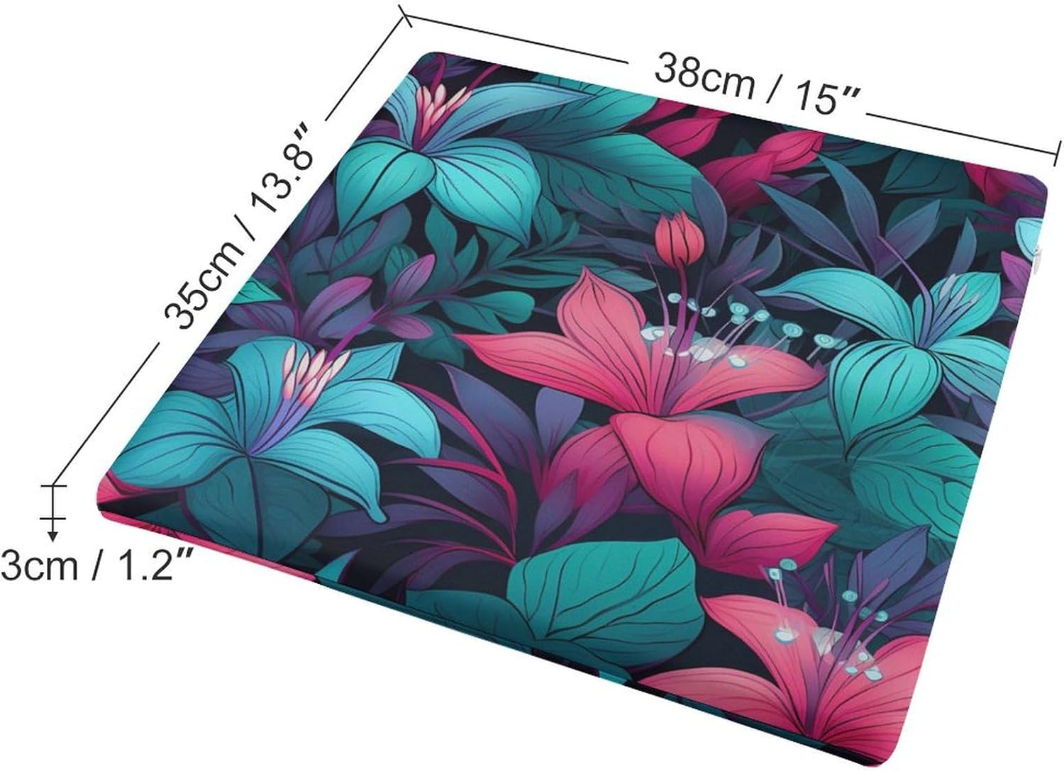 Tropical Flowers Floor Pillow Meditation Yoga Cushion Square Chair Cushion Pillows Seating for Adults