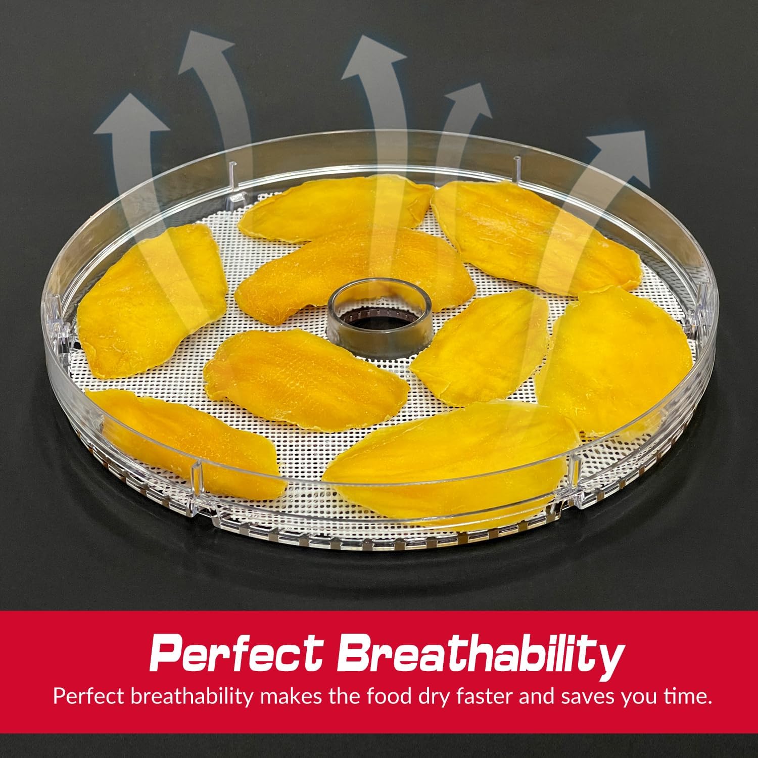 GUCUJI Round Silicone Dehydrator Sheets for Commercial Chef and Vassillias, Non-Stick BPA Free, Pack of 5 (Premium Reusable Food Dehydrator Mesh Mats)