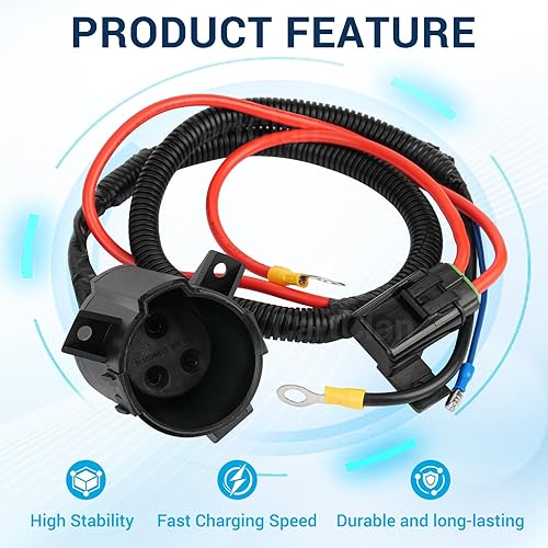 Miniatura 3 de CartClan Receptáculo DC del cargador del carro de golf para 2014-UP Club Car PrecedentTempo Electric OEM # 105137401