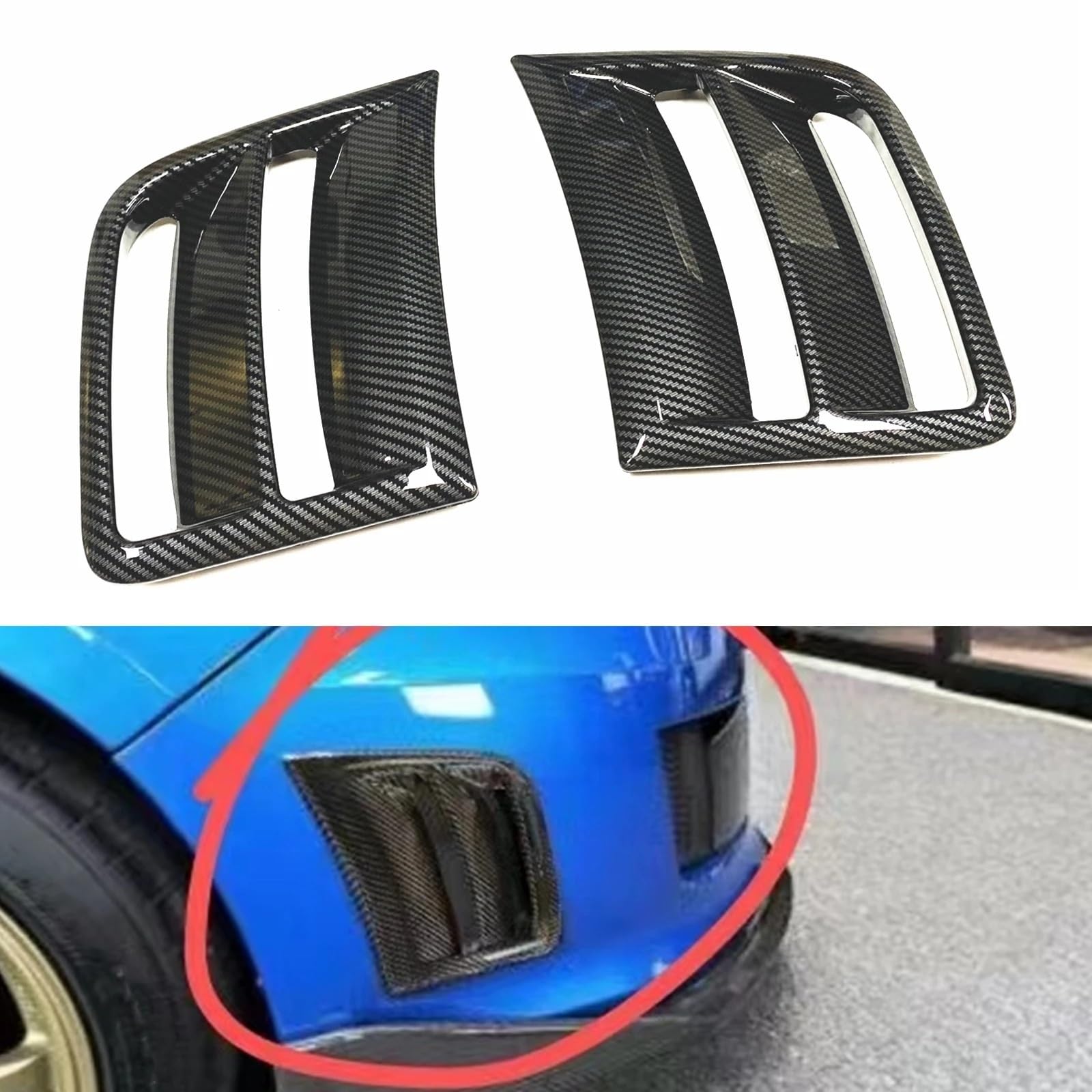 Boczne odpowietrzniki błotnika Pasuje do Subaru STI WRX GRB 5 drzwi 2008-2014 przednia strona samochodu pokrywa nawiewu tapicerka maski