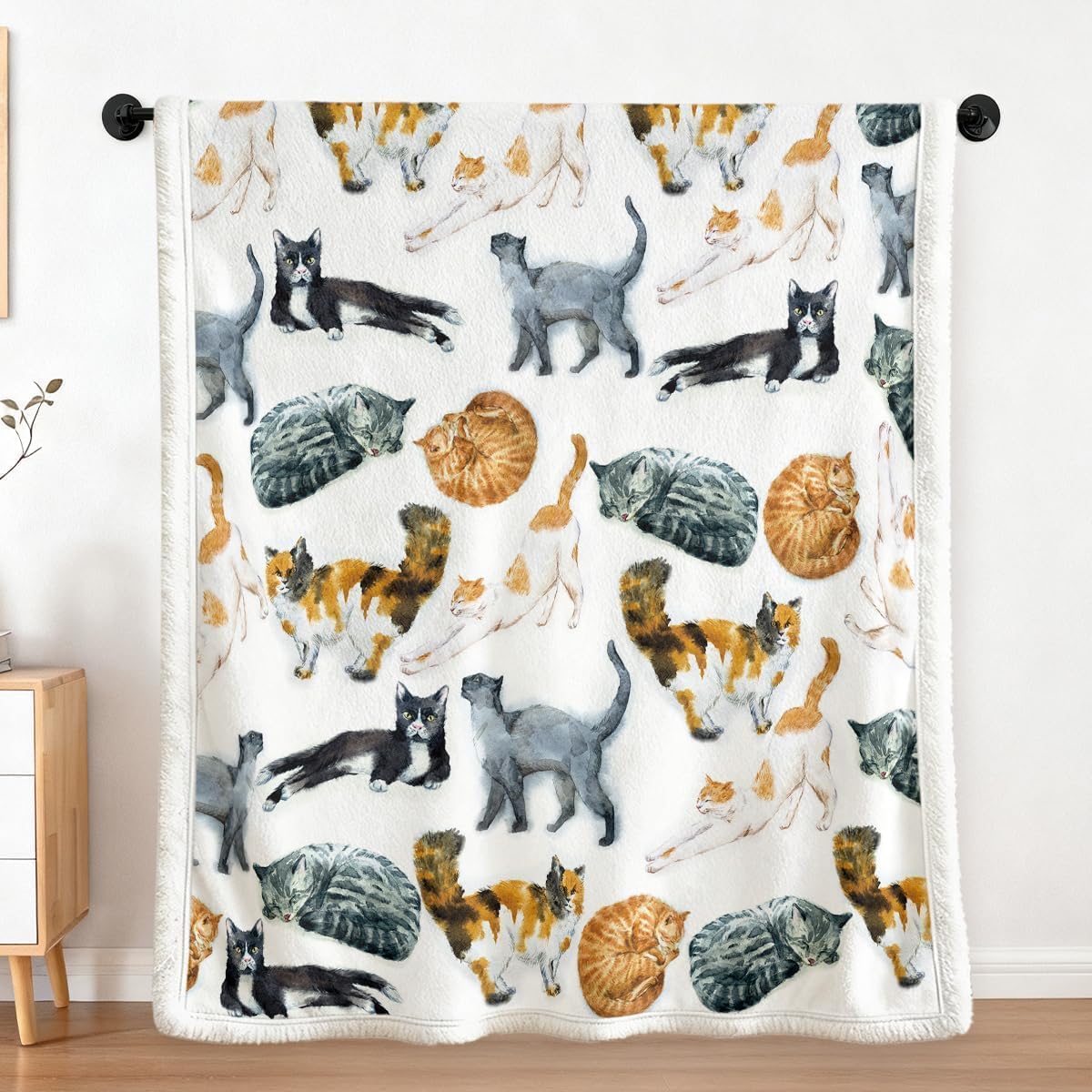 Sleepwish Colorful Cat Throw Blanket, Soft Fuzzy Kitten Print Sherpa Fleece Blanket for Couch Chair – Meaningful Gifts for Cat Lovers Kids, Valentine's Day Gift Throw(50" X 60") - Image 8
