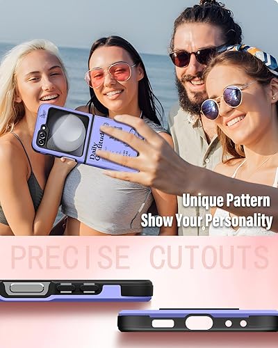 Miniatura 6 de Funermei para Samsung Galaxy Z Flip 5 Funda - Funda de Teléfono Bonita y Linda para Mujeres y Niñas, Diseño Estético Femenino de Mariposa Morada con