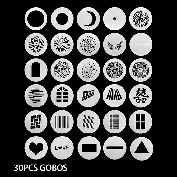 Bowens Mount Snoot Spotlight Gobo Projector with 4-Leaf Barndoor, for Aputure Amaran 60D/100D/200D, Godox SL60/100/150/200/300, 30 Gobos & 5 Color Filters (MAX)