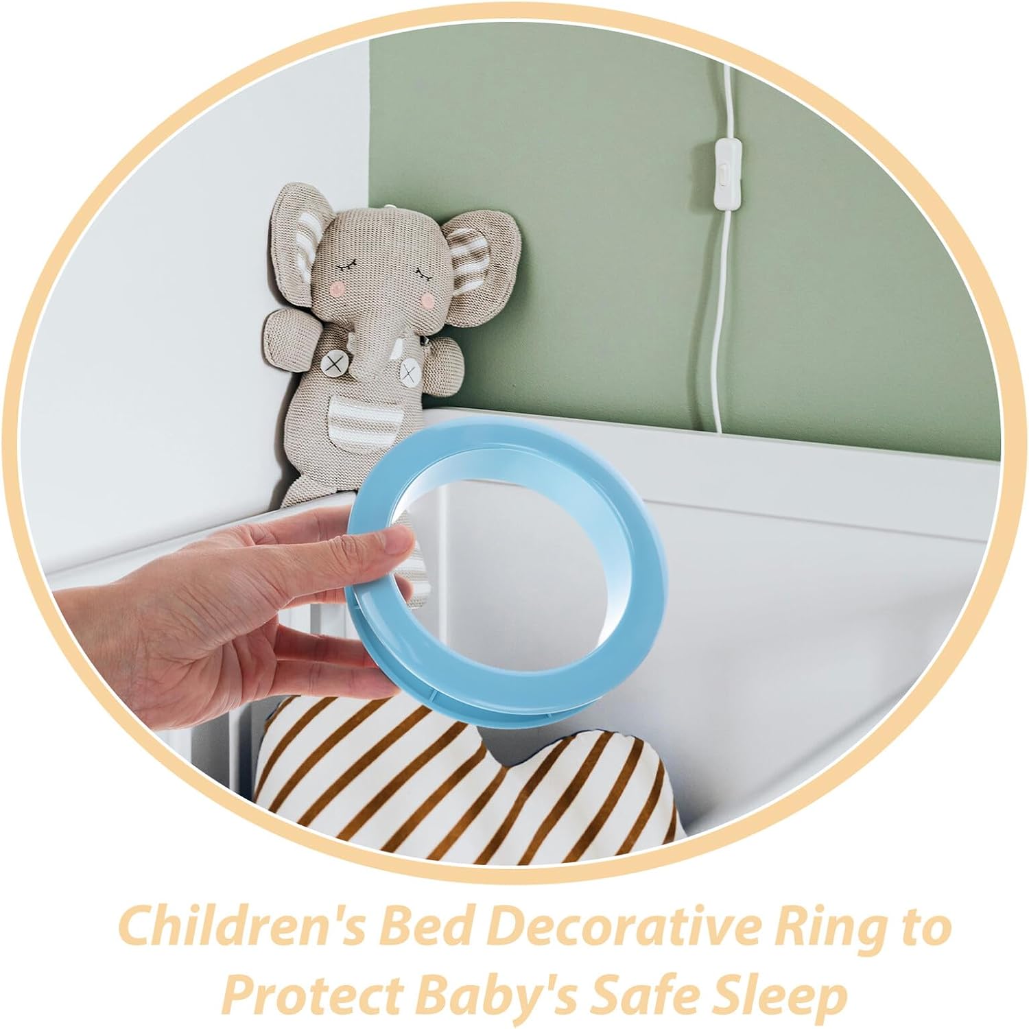 Double-Layer Bed Edge Circles with Abs Plastic Rings Blue Safety and Decorative Protection Accessories
