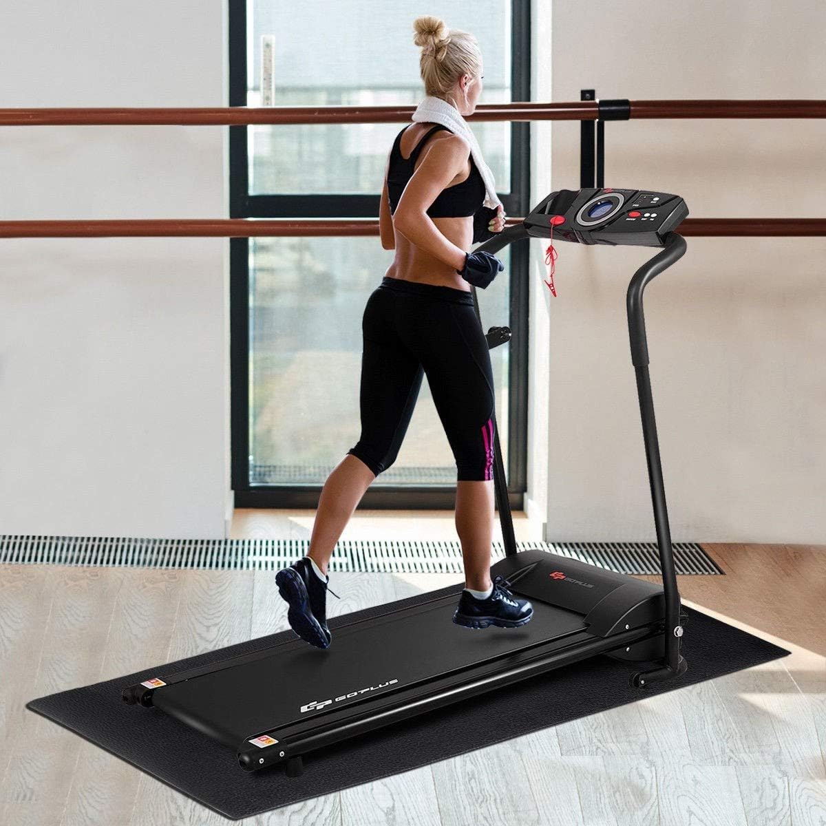 GOFLAME Treadmill Mat, High Density Waterproof PVC, Exercise Bike Equipment Mat, Floor Protector Pad for Home and Gym Use (5' x 2' x 0.2")