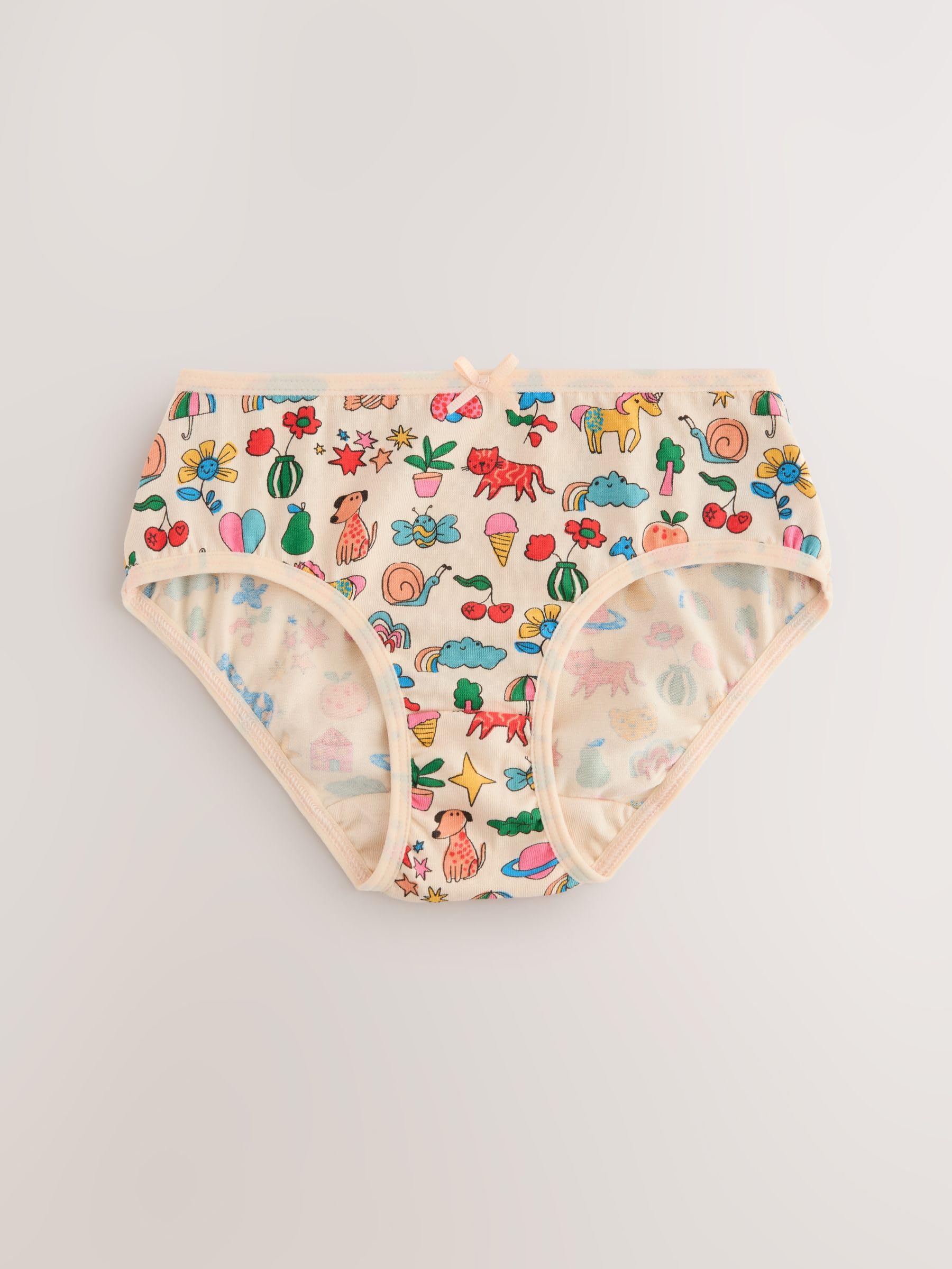 NEXT Mädchen Geblümte Slips, 7er-Pack