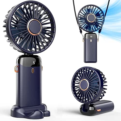Koonie Portable Handheld Fan, Battery Operated Fan with Base, 8