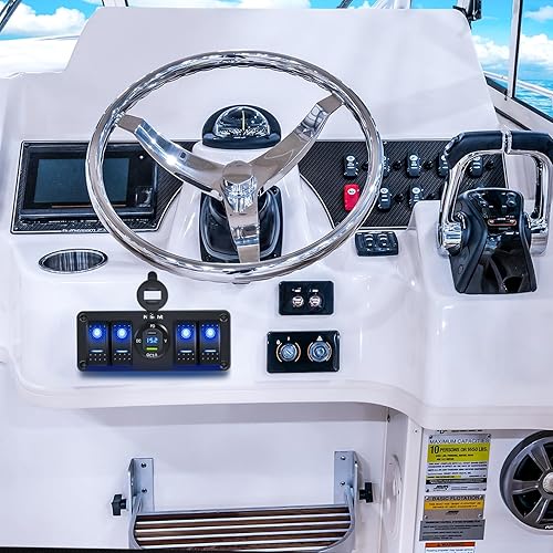 Miniatura 8 de Nilight Panel de interruptor basculante de 4 bandas con voltímetro impermeable de 12 V CC PD tipo C y QC 3.0 cargador USB calcomanías de brillo