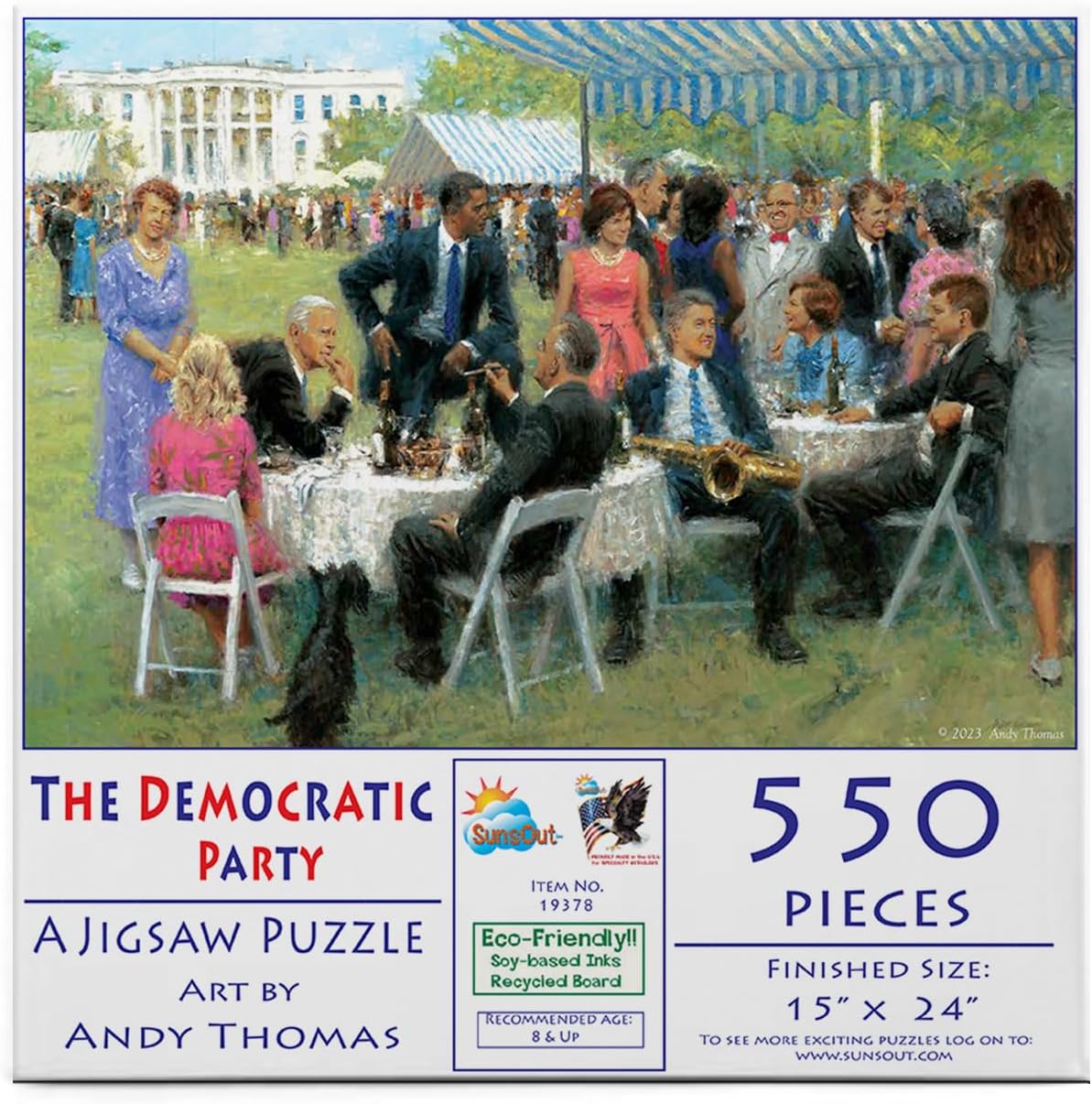 SUNSOUT INC - The Democratic Party - 550 pc Jigsaw Puzzle by Artist: Andy Thomas - Finished Size 15" x 24" - MPN# 19378