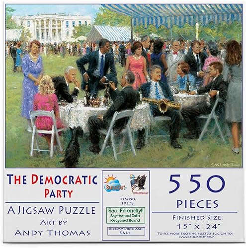 SUNSOUT INC - The Democratic Party - Rompecabezas de 550 piezas por artista: Andy Thomas, tamaño terminado, 15 x 24 pulgadas, MPN # 19378