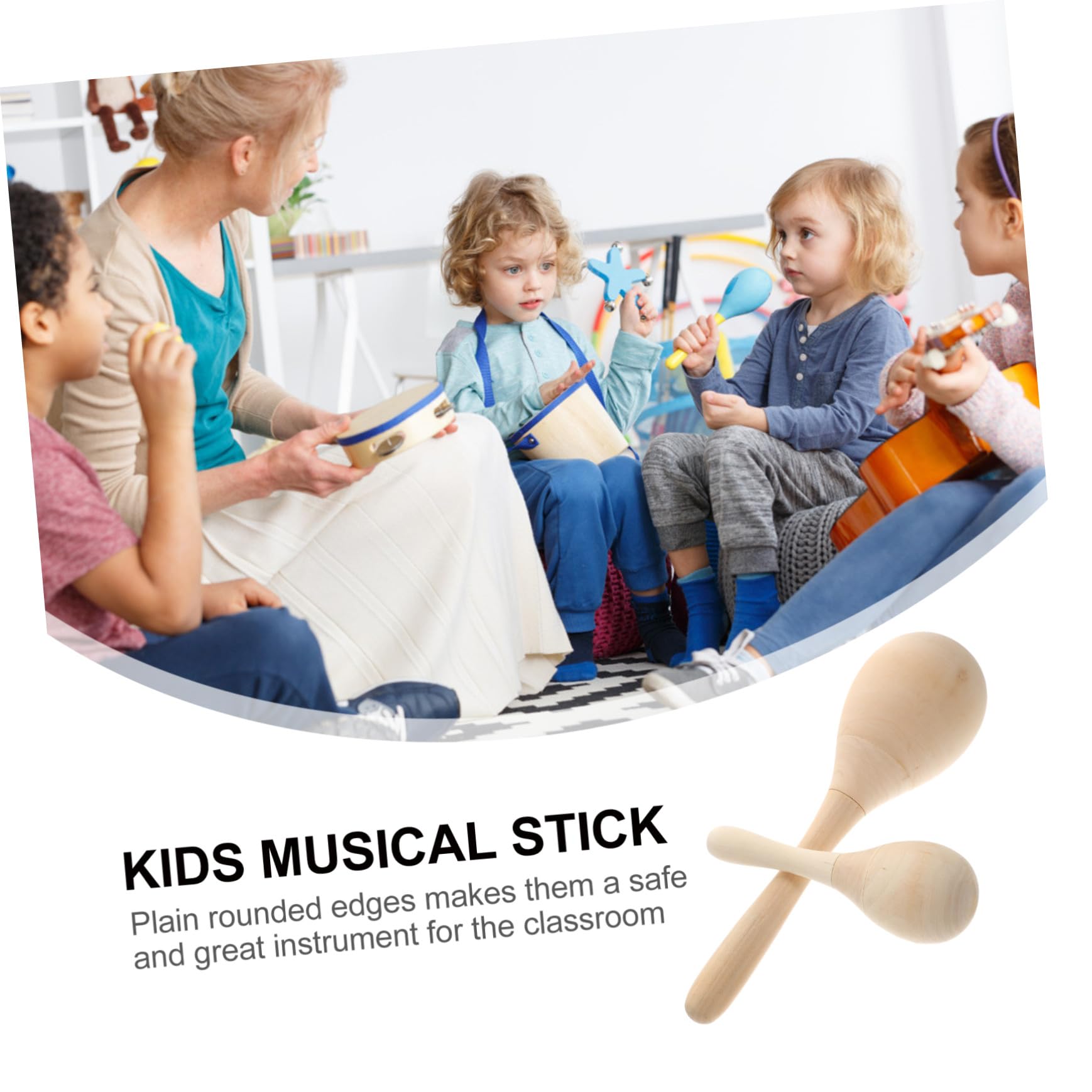 ORFOFE Maracas Strumenti Musicali Educativi da Dipingere in Legno 12 Pezzi Facili da Impugnare Giocattoli Creativi per Ragazzo Ragazza per Scuola e Classi per Feste e Attività Manuali
