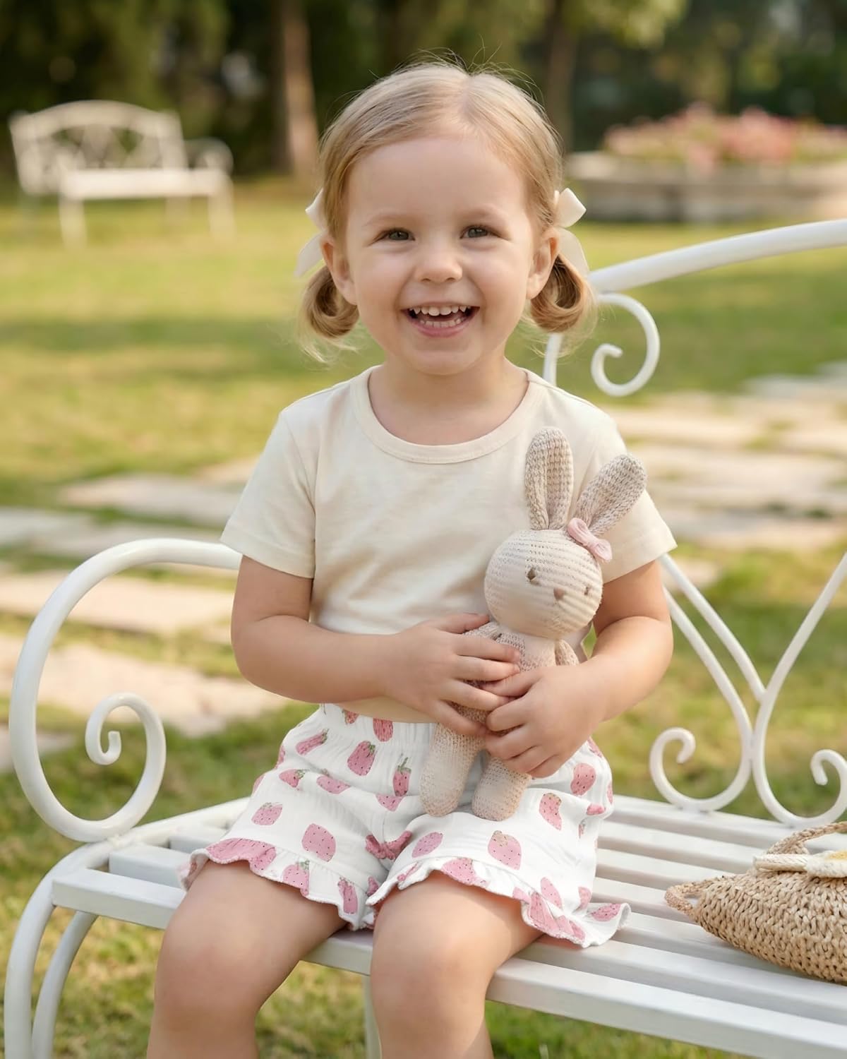 3 Pack Toddler Girls Shorts: Summer Casual High Waist Linen Cotton Playing Shorts Clothes Size 18M-6Y