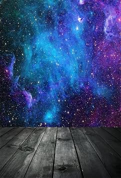 AOFOTO 4x6ft Photography Backgrounds Photo Backdrop Dreamy Starry Sky Galaxy Night Cosmic Nebula Wooden Floors Props Video Studio Baby Kid Girl Children Boy Artistic Portrait Vinyl Wallpaper