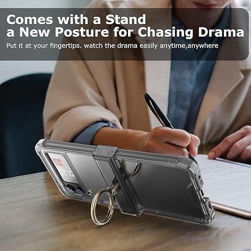 Miniatura 6 de Funda para Galaxy Z Flip 3 con protección de bisagra transparente para Samsung Flip 3 con función atril para Samsung Galaxy Z Flip 3 5G (2021),