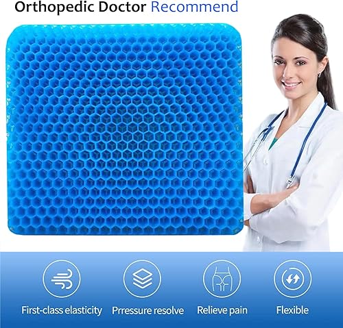 Miniatura 6 de Cojín de gel para sentarse durante mucho tiempo, cojín de gel extra grueso para silla de ruedas, cojines suaves para sillas de oficina, hogar